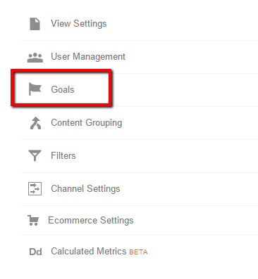 Goals inside Google Analytics Dashboard