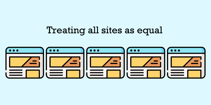 Treating all sites as equal