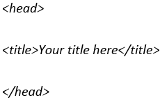 Title Tag Code