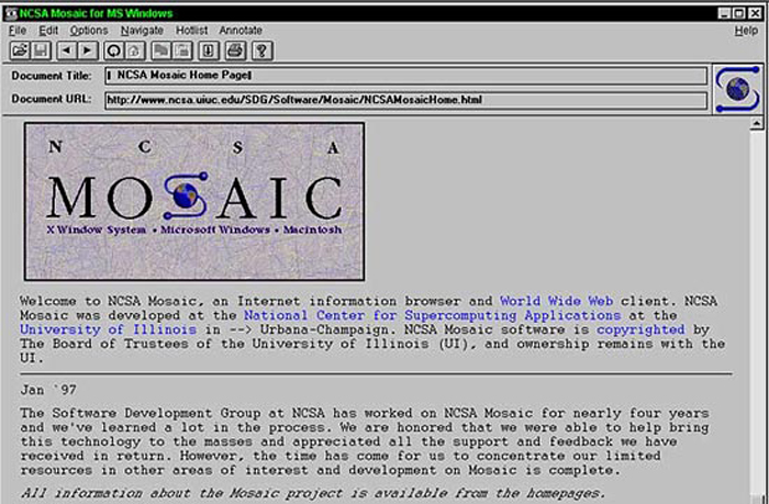 1993 – The first graphical web browser called Mosaic is launched
