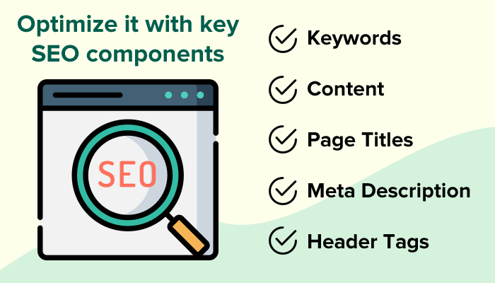 Optimize it with key SEO components