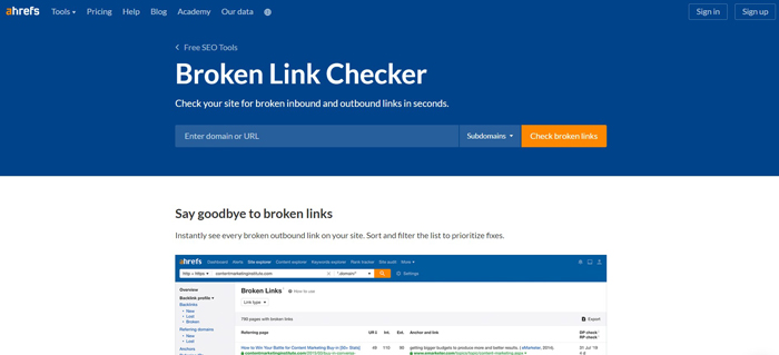 Broken Link Checker - Ahrefs