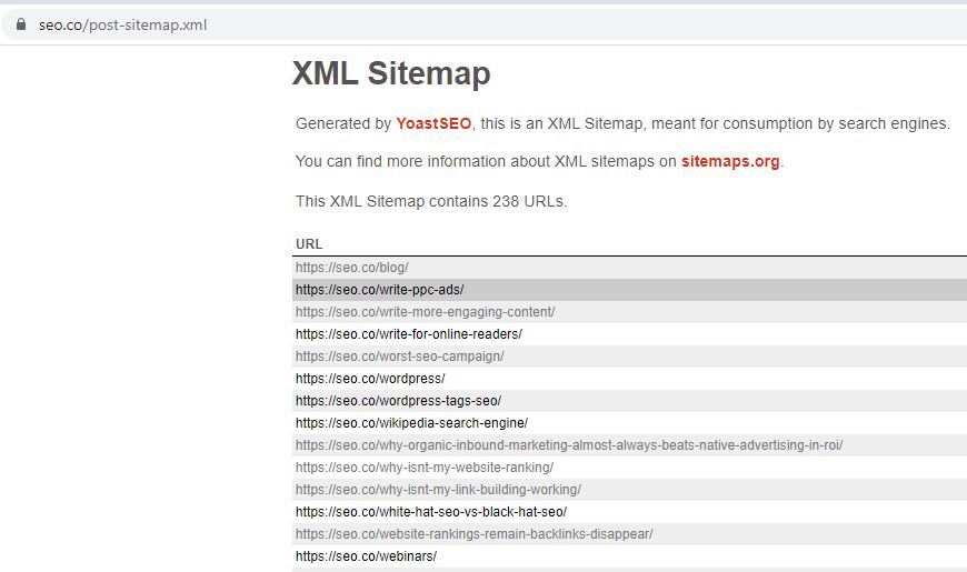 SEO Sitemap XML